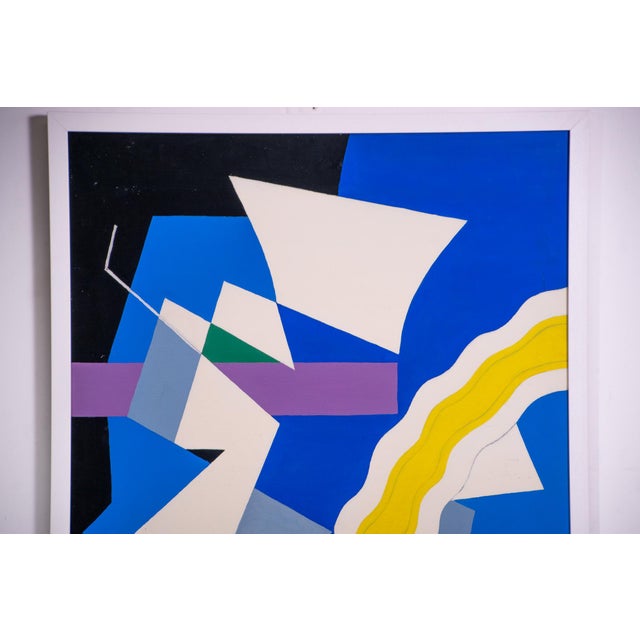 Jozef Mees, Abstract Composition, 1983, Oil Painting on Cardboard For Sale - Image 11 of 12