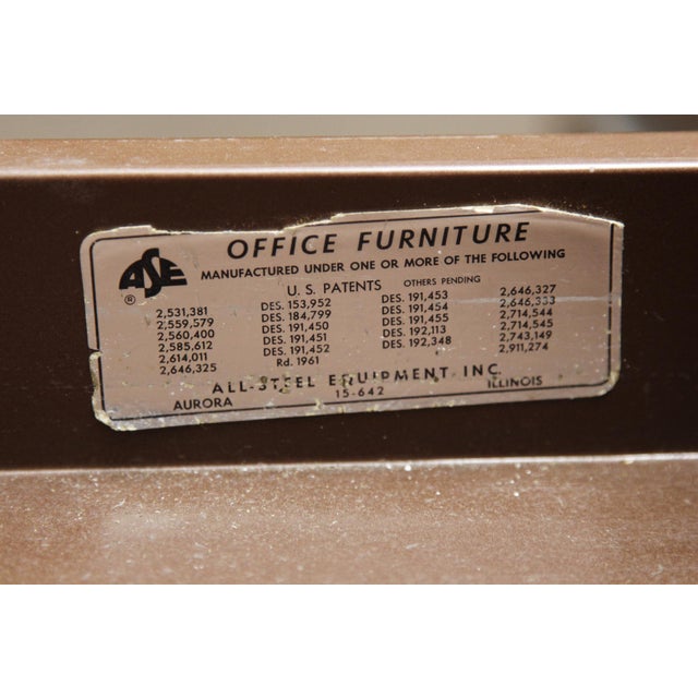 Mid 20th Century Vintage Mid Century All Steel Tanker Office Desk For Sale - Image 5 of 9