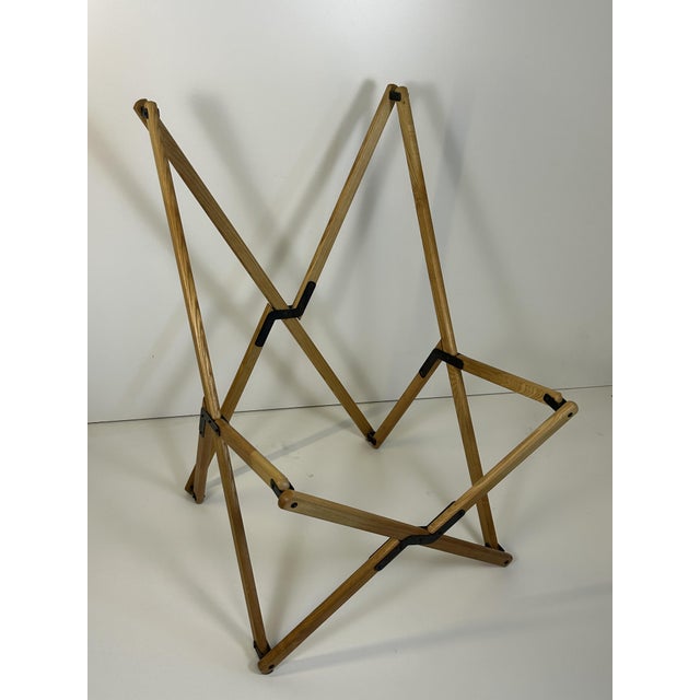 Wood Leather Tripolina by Fratelli Citterio, 1970s For Sale - Image 7 of 11