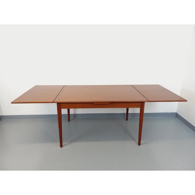 Vintage Scandinavian Dining Table in Teak with Extensions, 1960s For Sale - Image 9 of 18