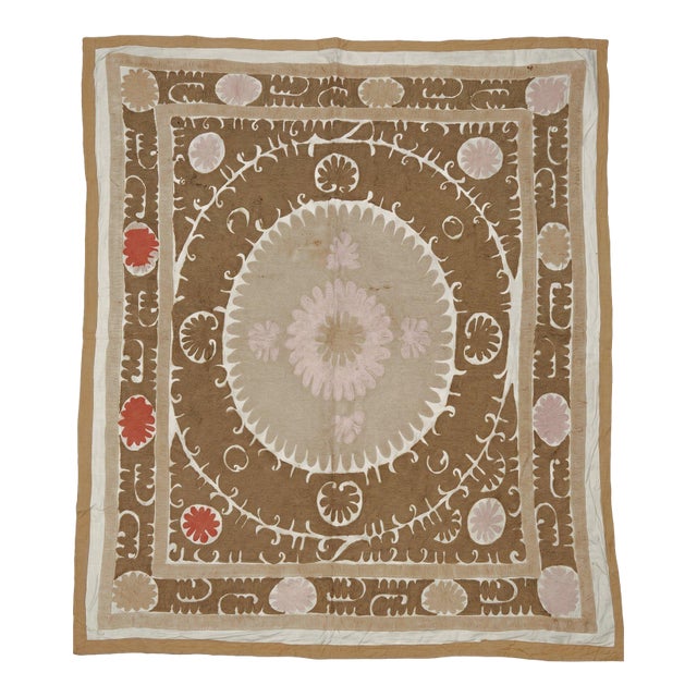 Mid 20th Century Suzani Tablecloth From Asian For Sale
