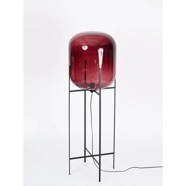 Large Purple Oda Floor Lamp in Blown Glass attributed to Sebastian Herkner For Sale - Image 3 of 17