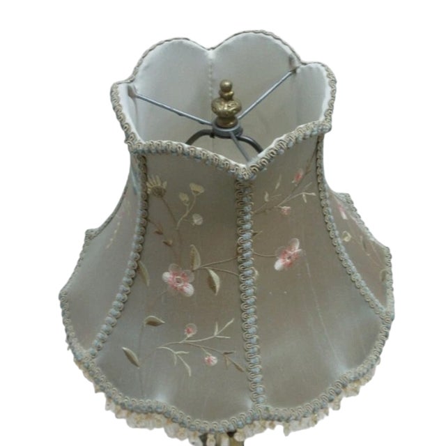 Italian 1990s Lamp Hats Faux Bronze Marble Italian Regency Column table Lamp Shade For Sale - Image 3 of 9