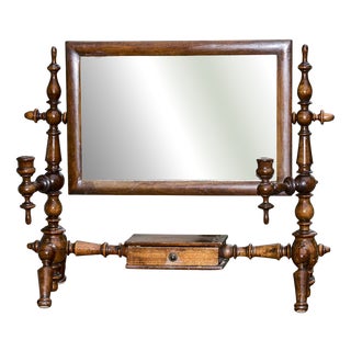 Tilting Free-Standing Dressing Table Mirror with Candleholder, 1800s For Sale