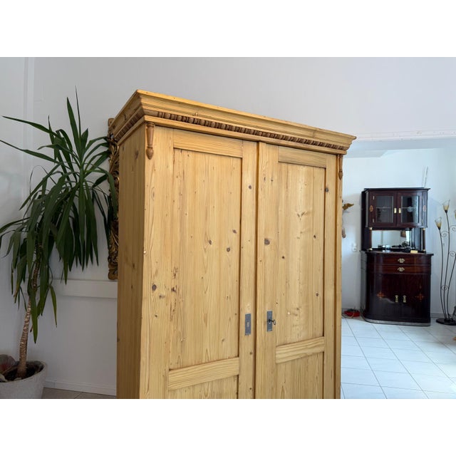 Restored antique farmhouse cupboard, natural wood, from the Gründerzeit period. Dimensions: Height x Width x Depth 190 x...