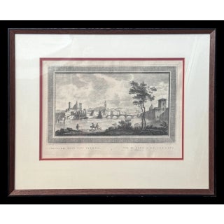 Grand Tour Italian Veduta Etching – Florence Ponte Alla Carraia – c.1800 For Sale