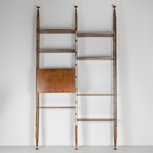 Vintage Italian Floor-to-Ceiling Oak Bookcase, 1960s For Sale - Image 15 of 15