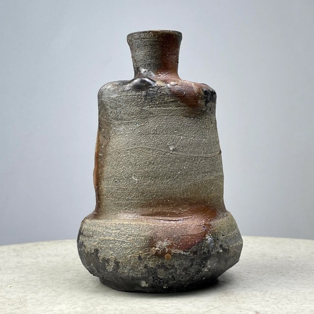 Jeff Shapiro (American, b. 1949) - Stoneware Vessel (ca. 1980). Small neck wood fired stoneware vase. In very good...