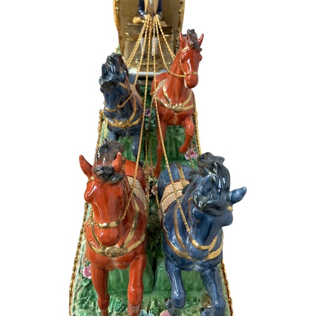 Antique Franz Hermle Monumental Capodimonte Style Vienna Porcelain Sculpted Mantel Clock/Centerpiece For Sale - Image 10 of 17