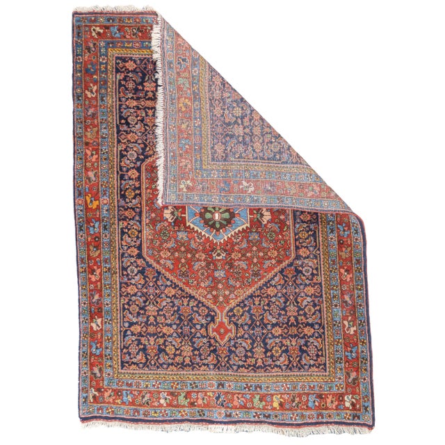 Antique Persian Bidjar Rug 3'8'' x 5'2''. The town and surrounding Kurdish carpets of the eponym city, often in room or...