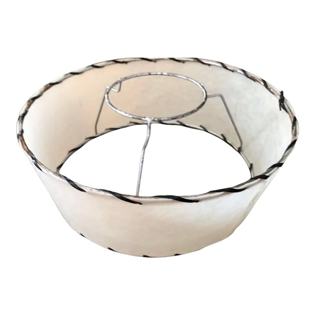 Vintage Mid 20th Century Whipstitch Fiberglass Lamp Shade For Sale
