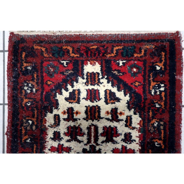 Navy Blue 1970s, Handmade Vintage Persian Hamadan Rug 2' X 4' For Sale - Image 8 of 11