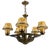 French Art Deco Bronze Chandelier with Marbled Beige Mushroom Glass Shades, 1930s For Sale
