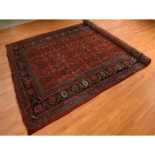 1920 11'2"x18'5" Prismatic Red Antique Persian Bijar Wool Pure Weft Hand Knotted Rug For Sale In New York - Image 6 of 11
