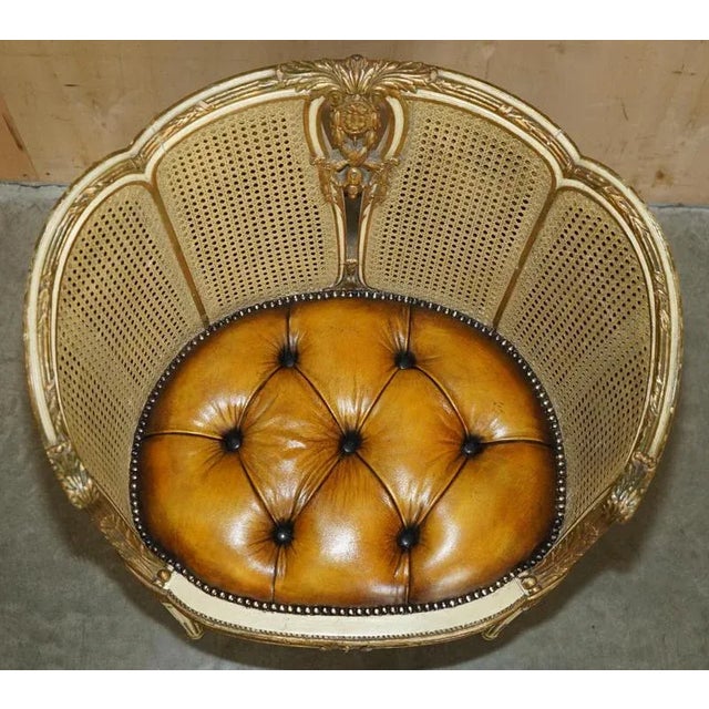 Animal Skin Antique French Chesterfield Leather Armchairs, 1880, Set of 2 For Sale - Image 7 of 18