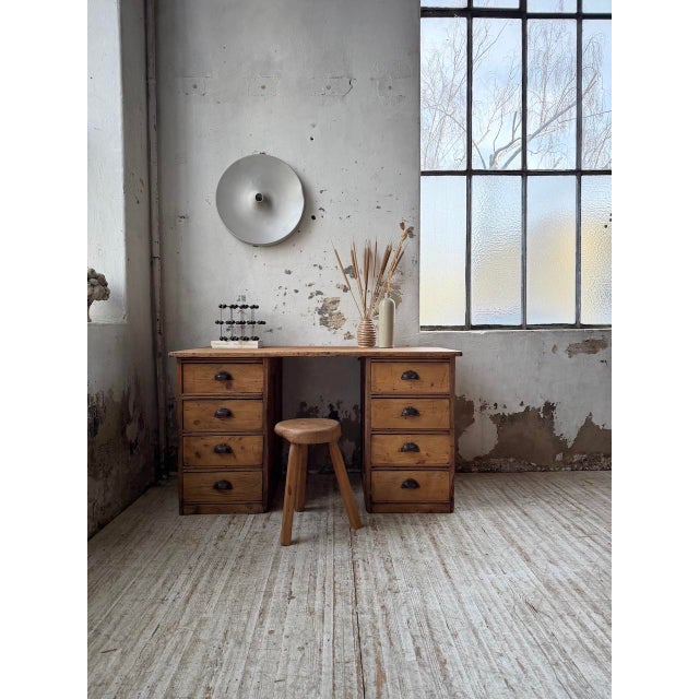Pine Workshop Desk, 1950s For Sale - Image 9 of 18