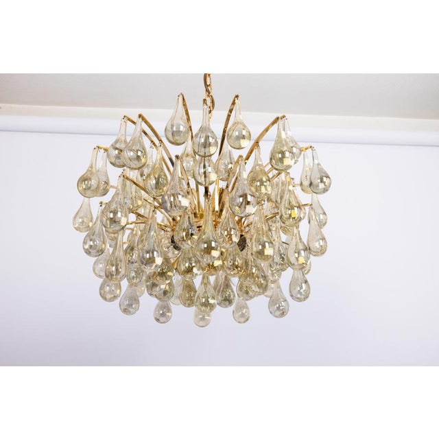1970s Large Murano Glass Tear Drop Chandelier by Christoph Palme, Germany, 1970s For Sale - Image 5 of 13
