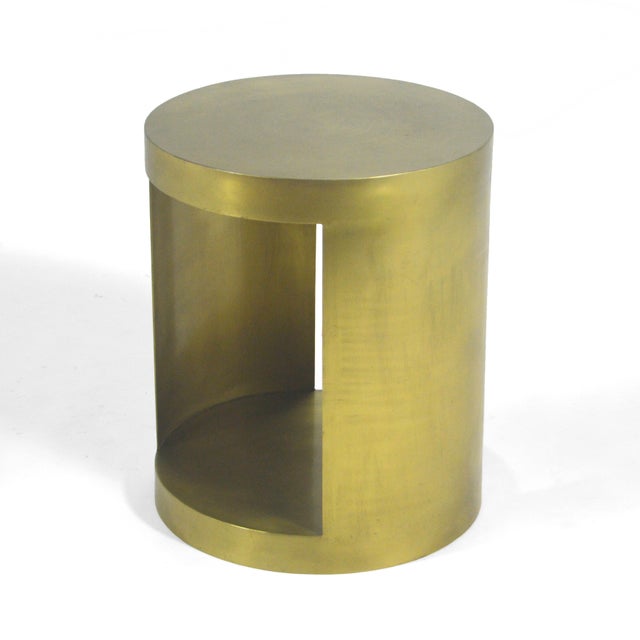 Late 20th Century Custom Made Cylindrical Side Table For Sale - Image 5 of 10