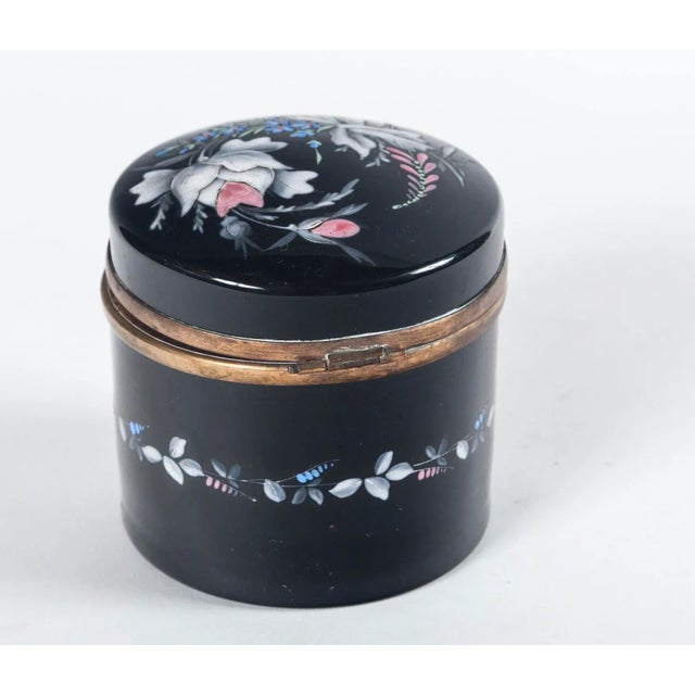 Glass Late 19th Century French Opaline Enameled Glass Vanity Box For Sale - Image 7 of 9