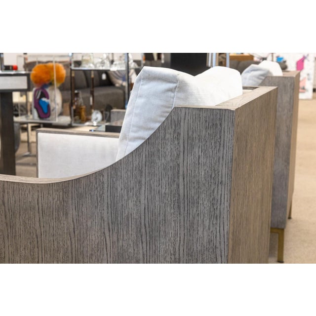 Pair of Century Furniture Monarch Wood Wrapped Contemporary Modern Armchairs For Sale - Image 9 of 12