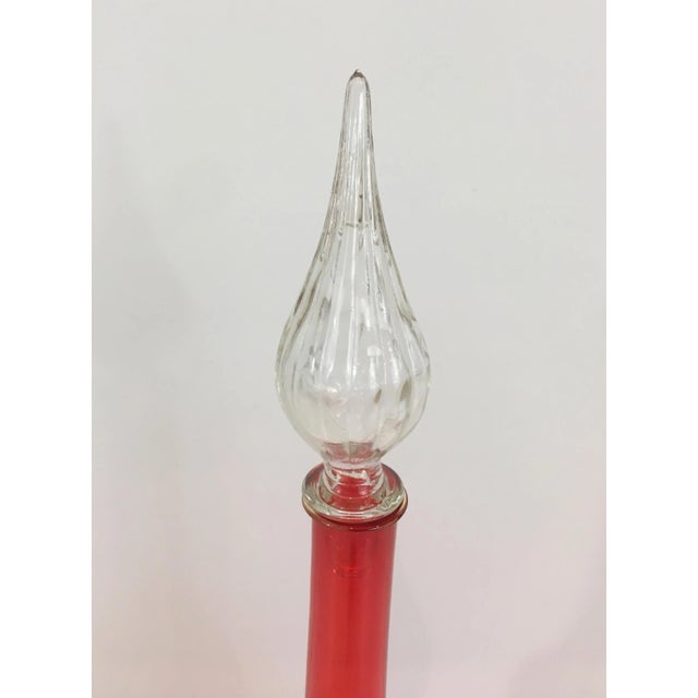 Red Glass Design Bottle, Circa 1970 For Sale - Image 12 of 13