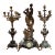 Antique French Bronze & Marble Art Nouveau Clock Set - La Nuit Madrassi For Sale