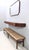 Vintage Entryway Set of Wall Mirror, Walnut Console and Bench, Italy, 1959, Set of 3 For Sale - Image 6 of 18