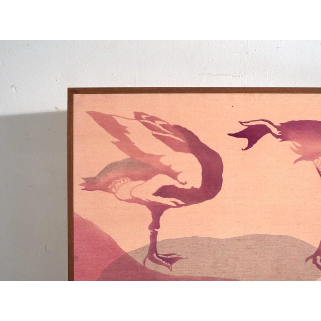 Japanese Two-Panel Screen in Dyed Textile, Japan, 1985 For Sale - Image 5 of 11