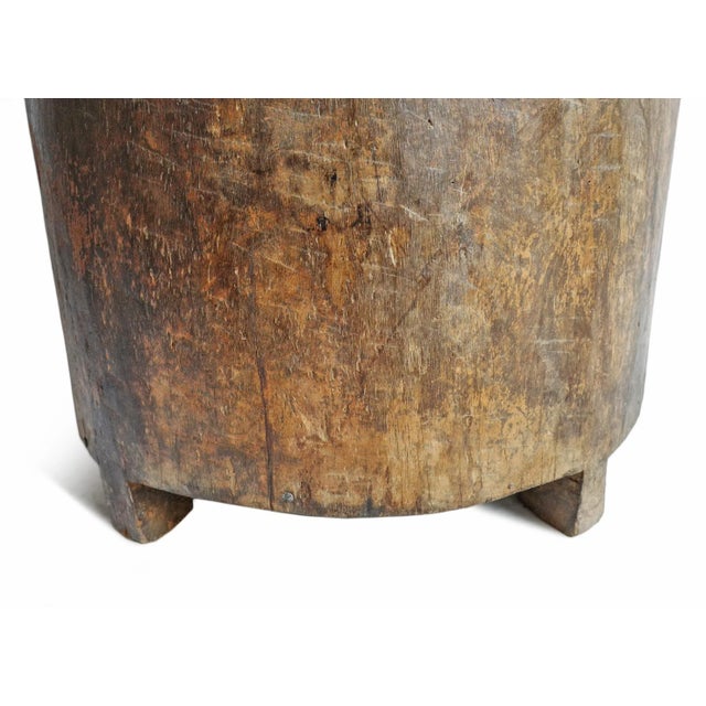 Vintage Large Old Naga Wood Trunk Container Pot For Sale - Image 4 of 7