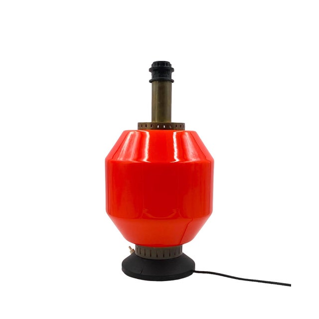 Stilnovo Space Age Orange Glass Table Lamp Base from Stilnovo, Italy, 1960s For Sale - Image 4 of 18