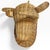 A striking and iconic vintage wall sculpture featuring a bull's head, hand-woven from natural wicker or rattan. This piece...