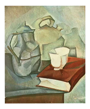 1940s After Juan Gris "The Book" Full-Color Print From Geneva