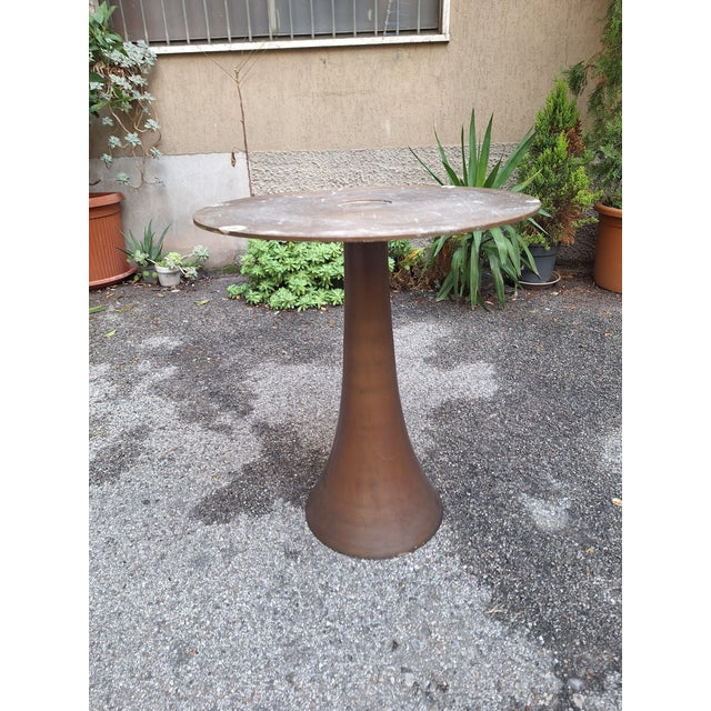 Vintage Model 302 Table with Bronze Leg and Wooden Top by Angelo Mangiarotti for Bernini, 1960s For Sale - Image 11 of 17
