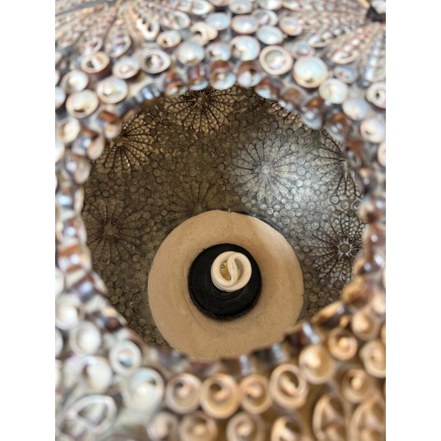 Off-white Shell Mosaic Table Lamp For Sale - Image 8 of 12