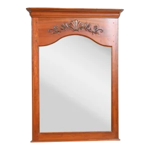 Ethan Allen French Provincial Carved Cherry Wood Beveled Wall Mirror