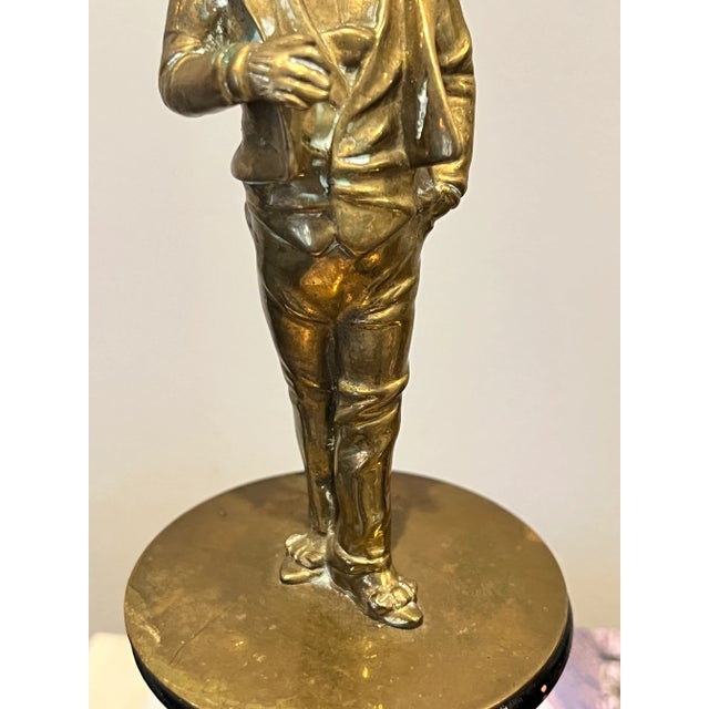 Late 19th Century Late 19th Century Pair of Bronze Victorian Figures Mounted on Wooden Plinths For Sale - Image 5 of 10