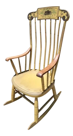 19Thc Original Paint Decorated Rocking Chair From New England