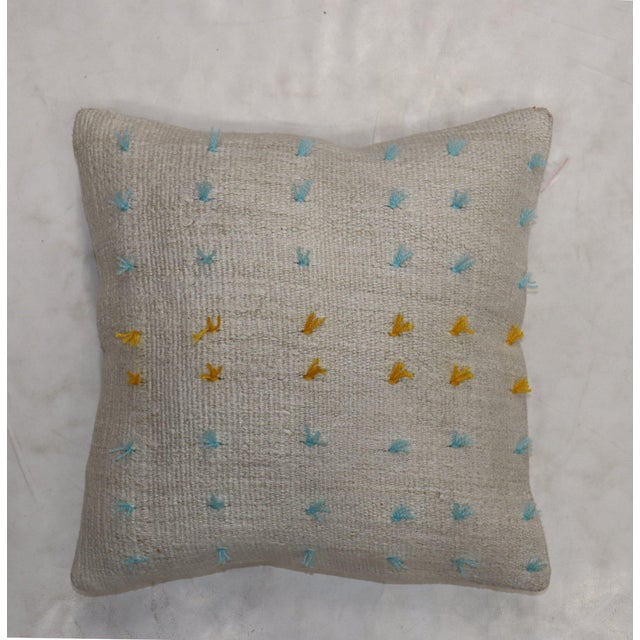 2010s Colorful Wool Modern Kilim Pillow - 1'8" x 1'8" For Sale - Image 5 of 5