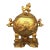 Gilded Bronze Lion Incense Burner, Foo Dog Finial & Carved Relief Lions, Chinoiserie Lidded Censer With Matching Stand For Sale
