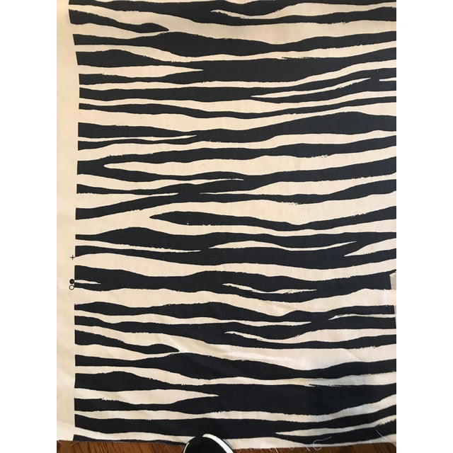 Kate Spade “Mona Zebra” Navy Linen Fabric 6 Continuous Yards Chairish