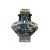 Chinese Blue White Porcelain Oriental Graphic Fan Shape Vase For Sale - Image 4 of 7