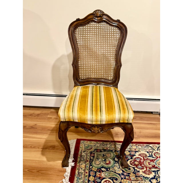 Brown 1970s Karges Louis XV-Style Carved Walnut Dining Chairs — Set of 10 For Sale - Image 8 of 17