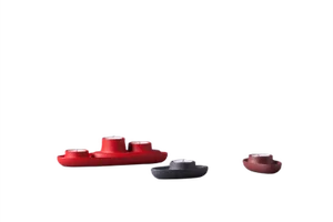 Aye Aye! Candleholder with 3 Funnels in Achtung Red by etc.etc. for Emko