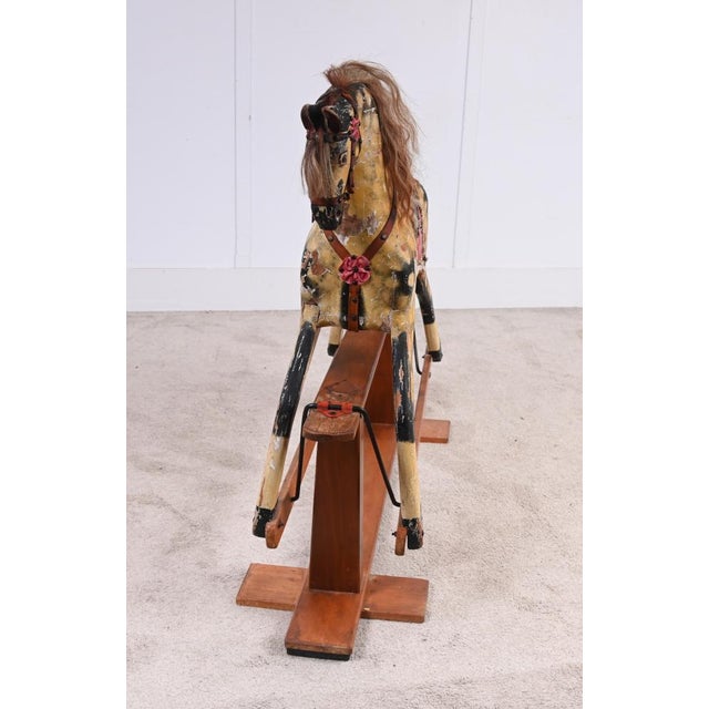 Antique Wooden Rocking Horse Childrens Toy, 1920s For Sale - Image 3 of 11