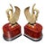 20th-C. Italian Neo-Classical Style Brass Swan and Faux Burl Bookends Att. Borghese - Pair For Sale In Atlanta - Image 6 of 6