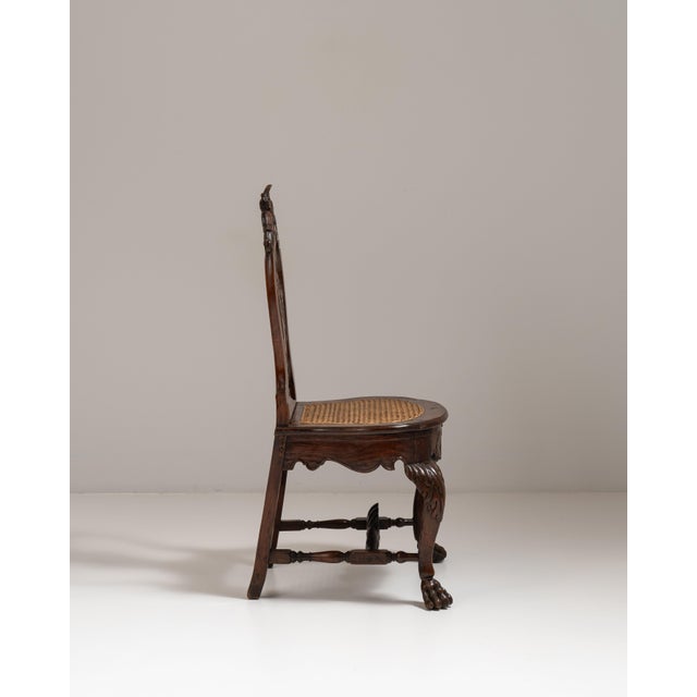19th Century 19th Century British Chestnut Brown Ceylon George I Colonial Chair with Rattan Seat For Sale - Image 5 of 15