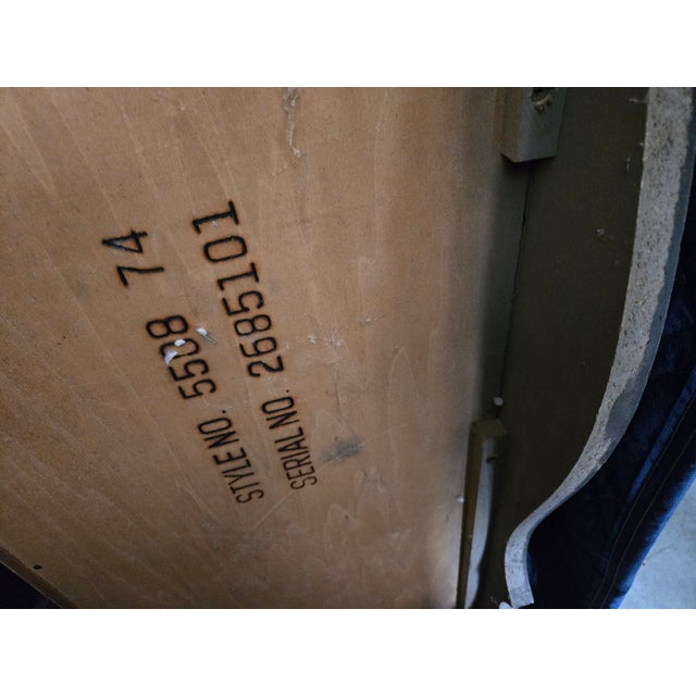 1950s Vintage Countertop Metal and Wood Swivel Stool For Sale - Image 5 of 5