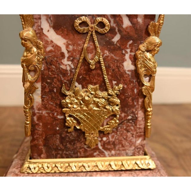 Louis XVI Revival French Pedestal Stands Marble, Set of 2 For Sale - Image 10 of 11