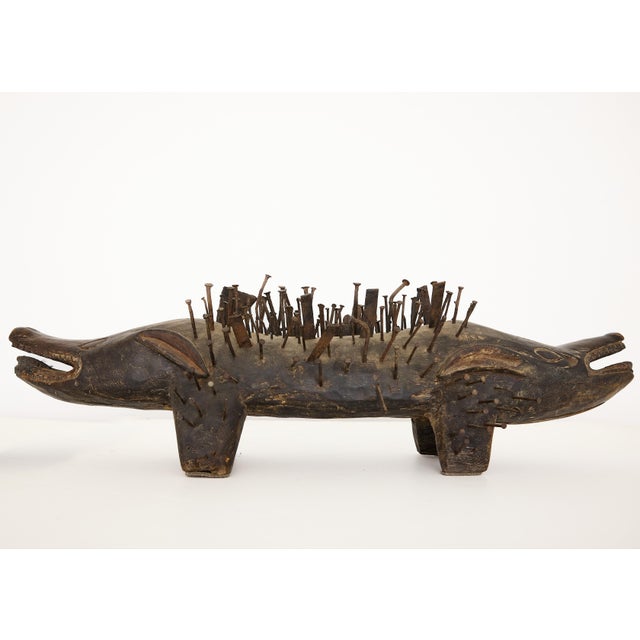 Bakongo Nkisi Kozo Nail-Studded Janus Dog Power Figure, Congo For Sale - Image 16 of 17