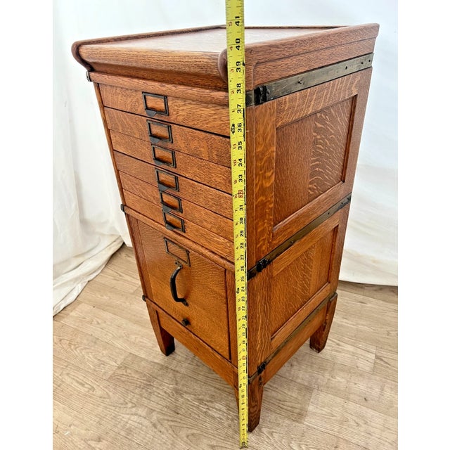 Antique Sectional Multi-Drawer Filing Cabinet Vollmer Bros. Quarter Sawn Oak For Sale - Image 13 of 18